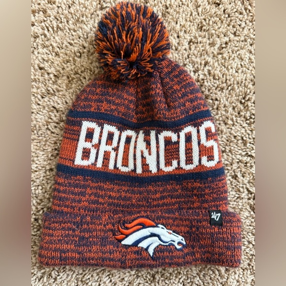 47 Other - ‘47 Brand Denver Broncos Knit Beanie Pom Hat